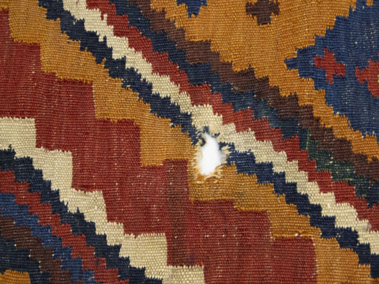 Red Vintage Tribal 4'3 x 12'5 Kelim Runner Rug - 11