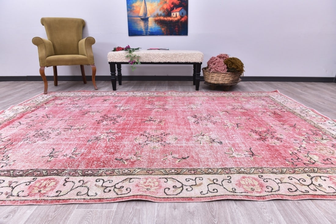 6'10'' x 9'10'' Handmade Vintage Wool Rug - 244493 (1 of 13)