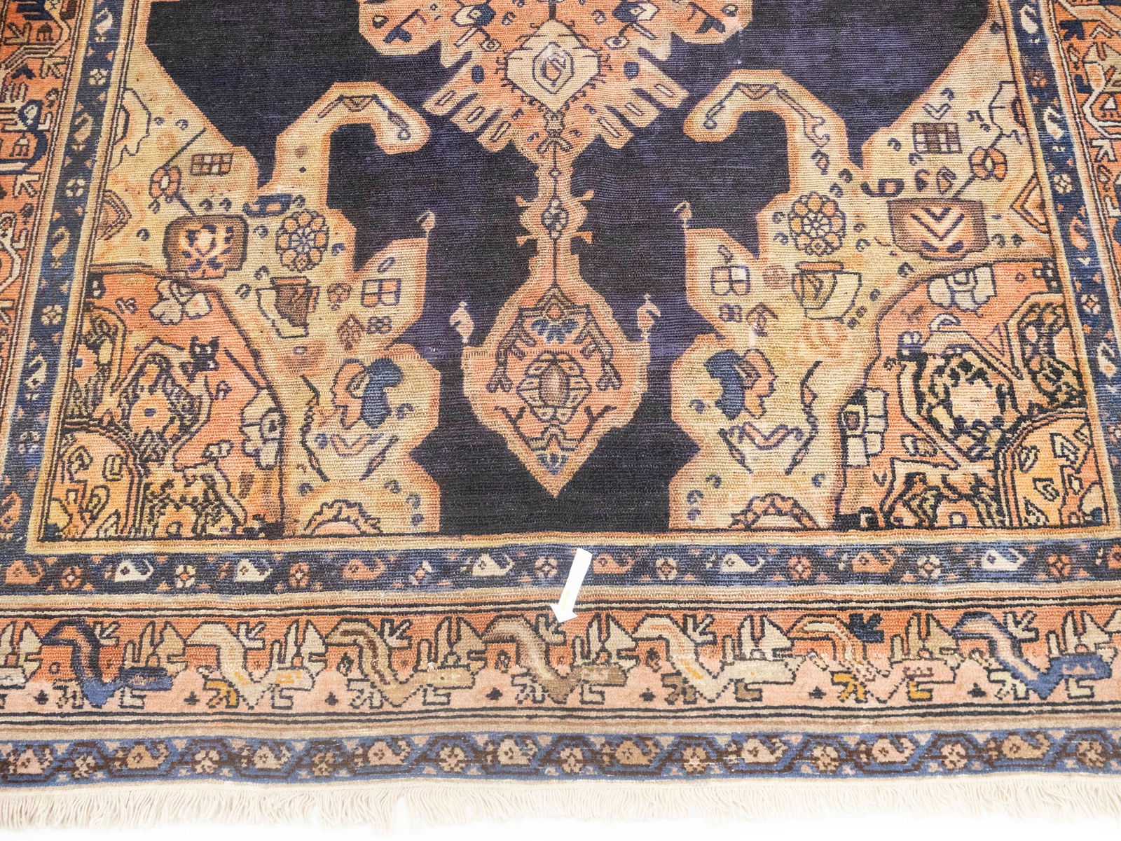 Antique Muted Tribal 5X11 Malayer Persian Rug - 14