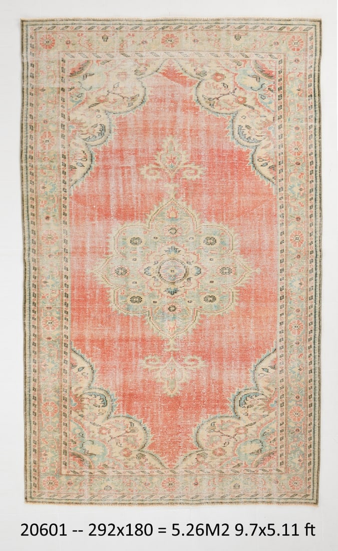 5'10'' x 9'6'' Turkish Vintage Runner Rug - 20601: Title: 5'10'' x 9'6'' Turkish Vintage Runner Rug - 20601 Description:5'10'' x 9'6'' Turkish Vintage Runner Rug - 20601 Origin:Turkiye Date/Period:1960-90 Materials:Wool,Cotton Dimension:5'10''x9'6'' f