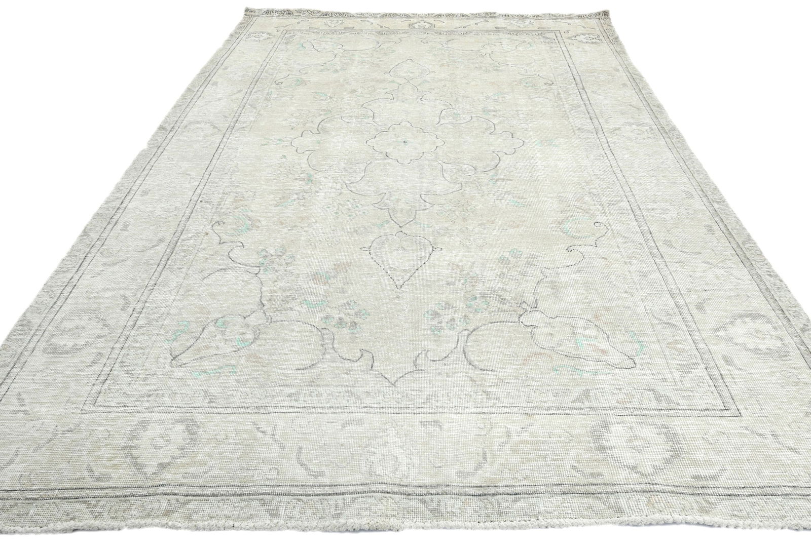 Antique Floral Traditional 6X10 Distressed Vintage Oriental Rug - 9