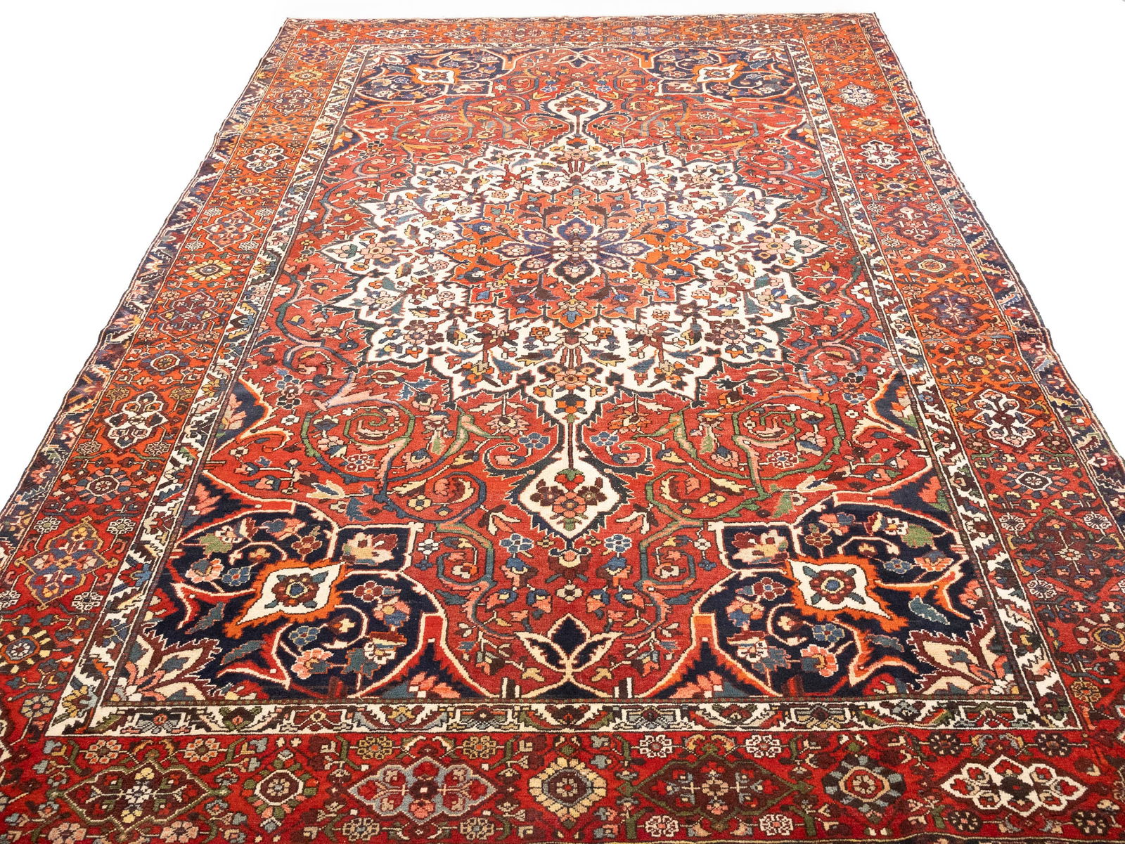 Vintage Red Floral 10X15 Bakhtiari Persian Rug - 2