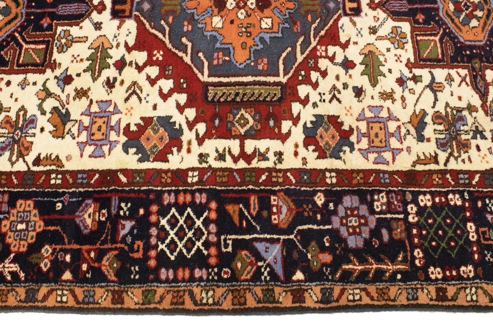 Cream 5X7 Geometric Tribal Vintage Oriental Persian Rug - 10