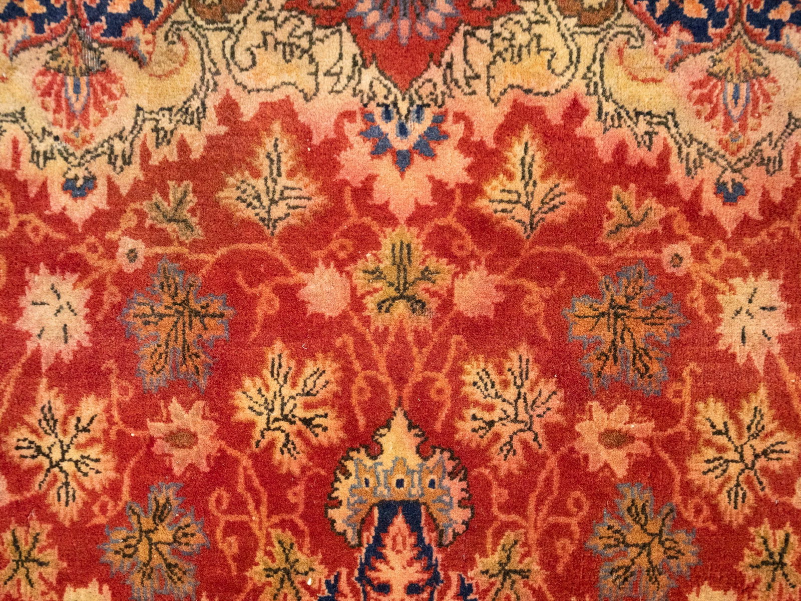 Semi Antique Red Floral 4'5X7 Kashmar Persian Rug - 14