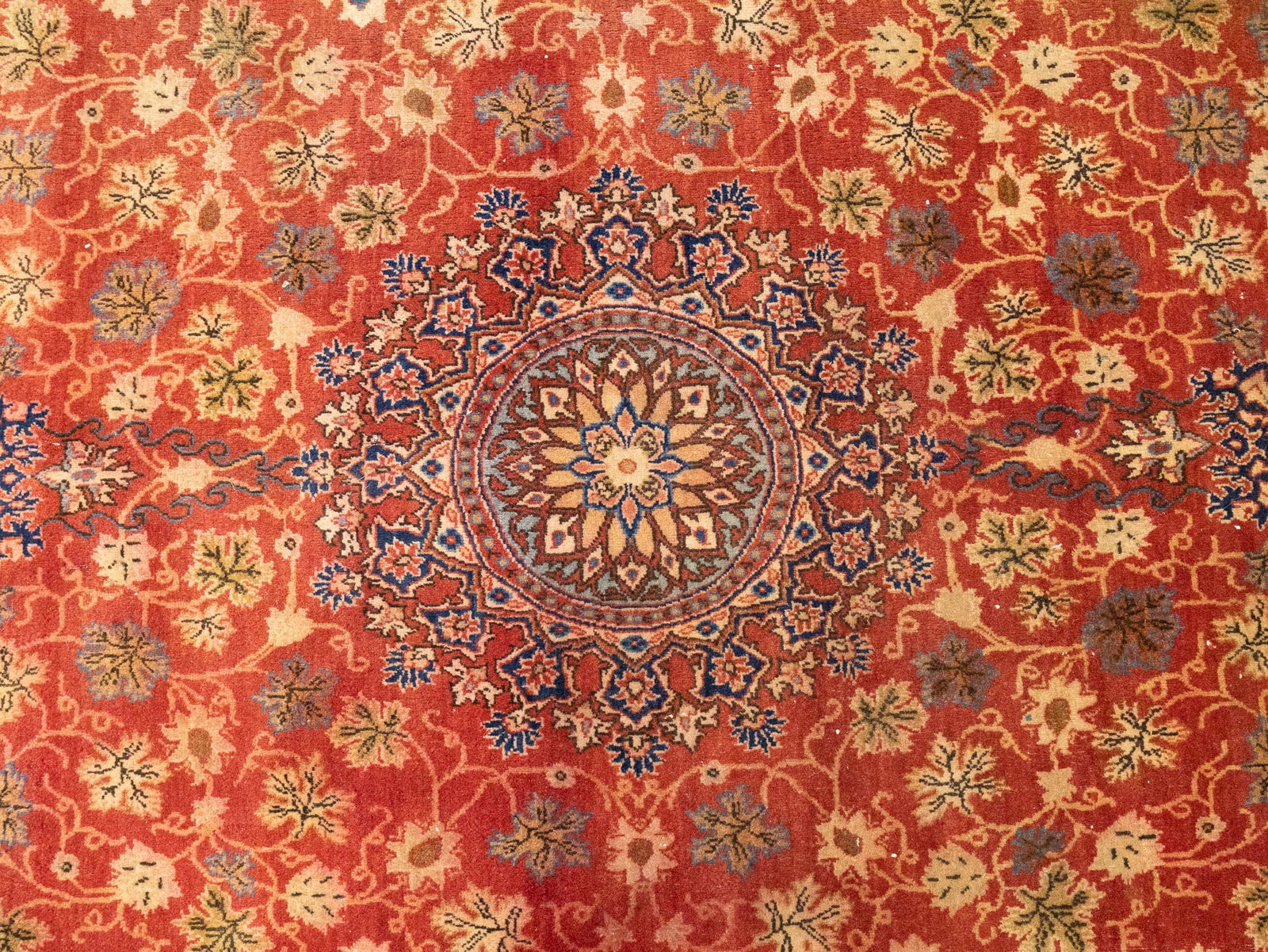 Semi Antique Red Floral 4'5X7 Kashmar Persian Rug - 7