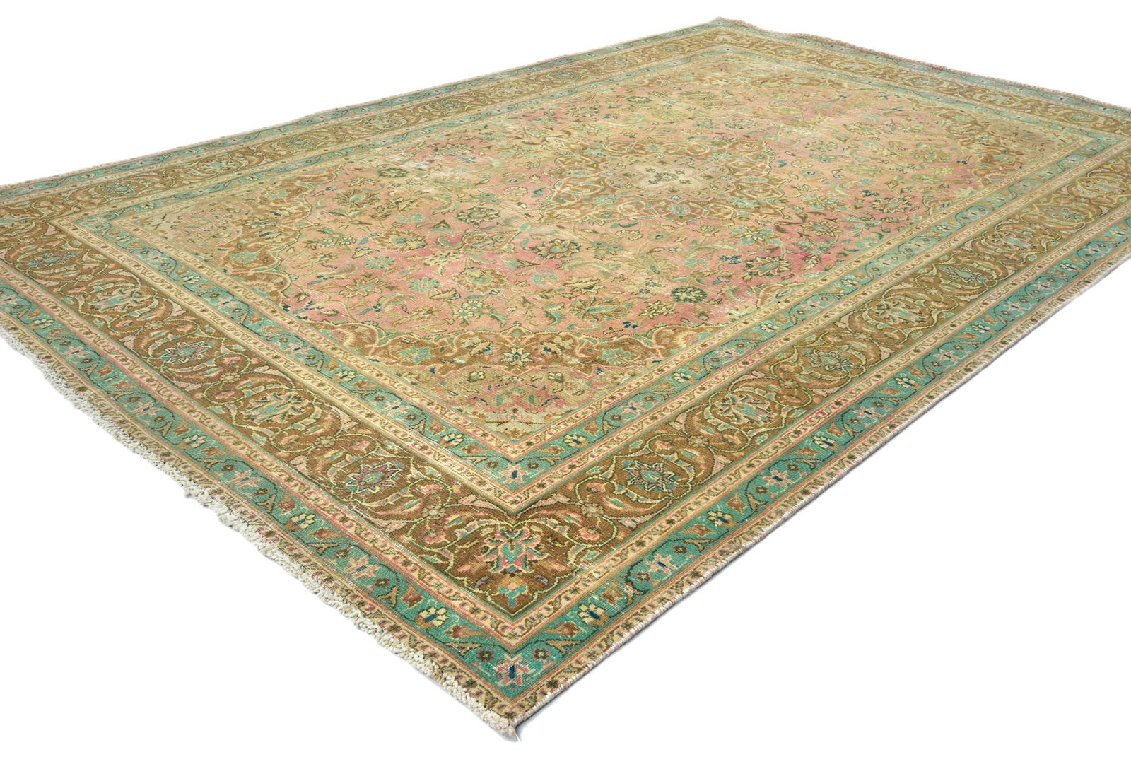 Semi Antique Floral Traditional 6X9 Distressed Vintage Oriental Rug - 3