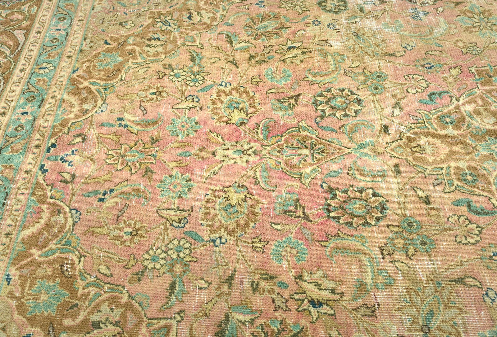 Semi Antique Floral Traditional 6X9 Distressed Vintage Oriental Rug - 6