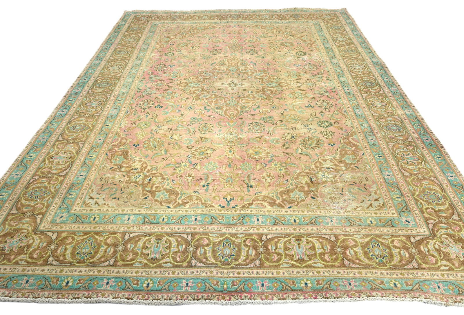 Semi Antique Floral Traditional 6X9 Distressed Vintage Oriental Rug - 9