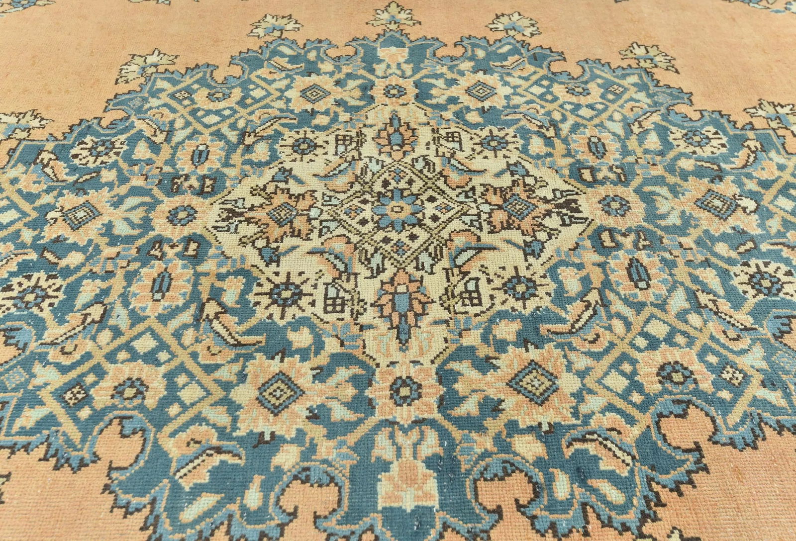 Semi Antique Muted Floral 7'5X10'7 Distressed Vintage Oriental Rug - 5