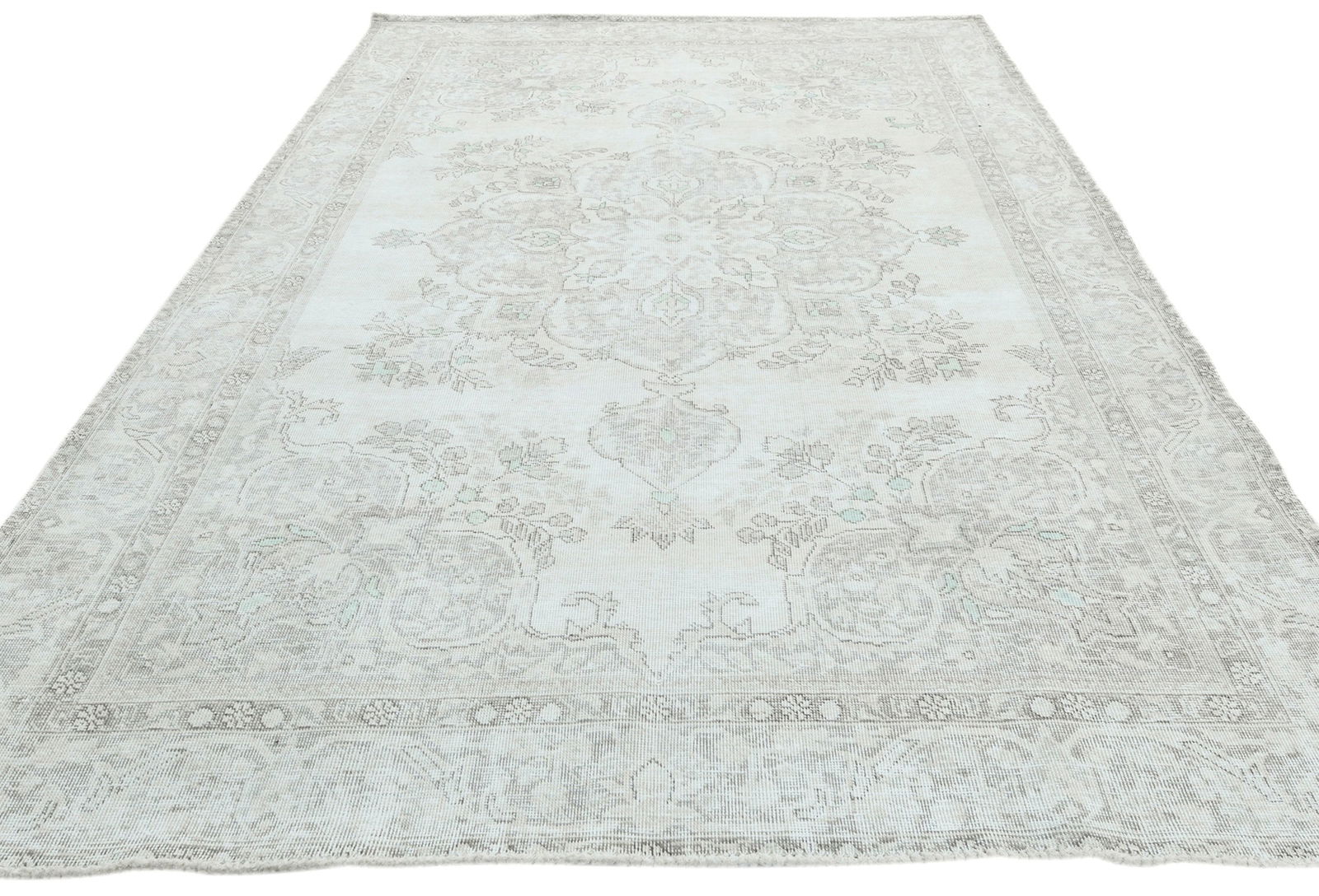 Antique Muted Floral Classic 6'5X9'4 Distressed Vintage Oriental Rug - 10