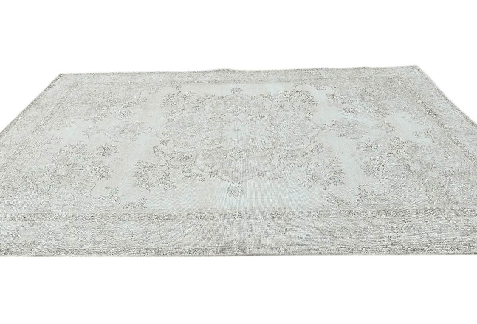 Antique Muted Floral Classic 6'5X9'4 Distressed Vintage Oriental Rug - 5