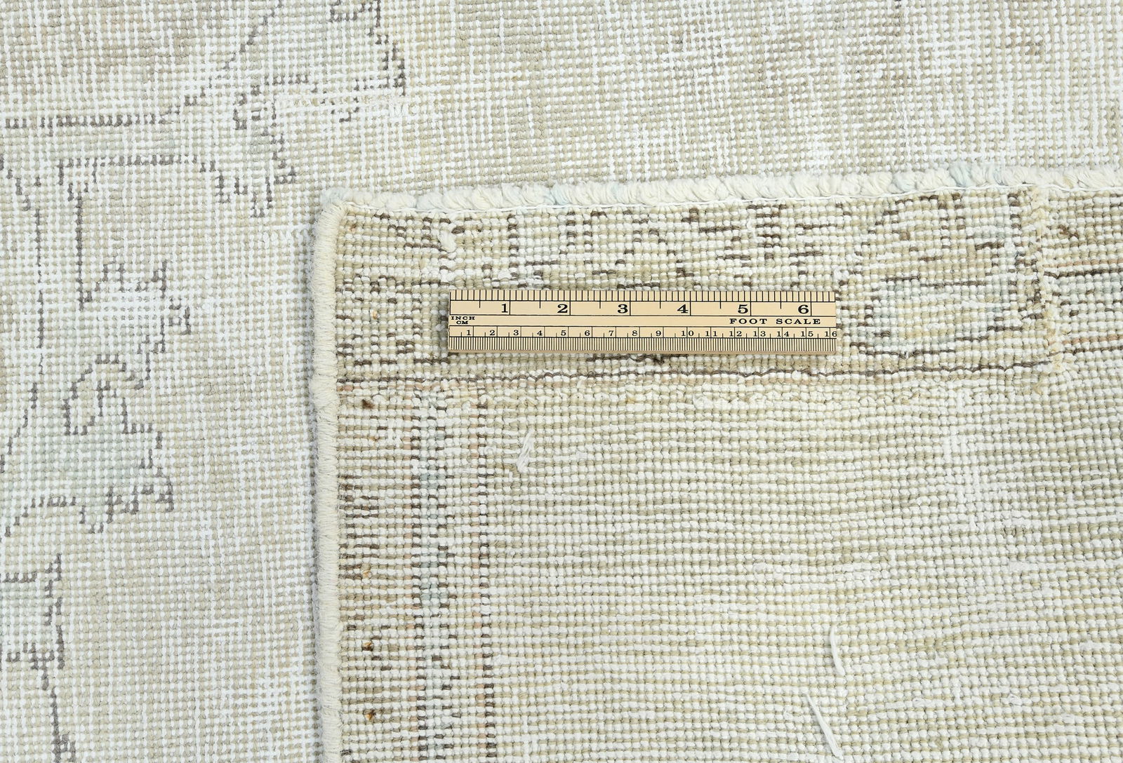 Muted Beige Antique Floral Traditional 6X9 Distressed Vintage Oriental Rug - 11