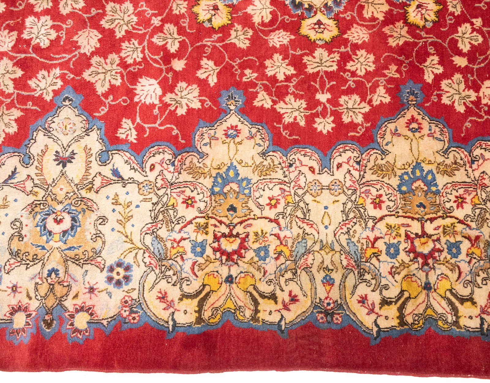 Semi Antique Red Traditional 10'6X14 Kashan Persian Rug - 10