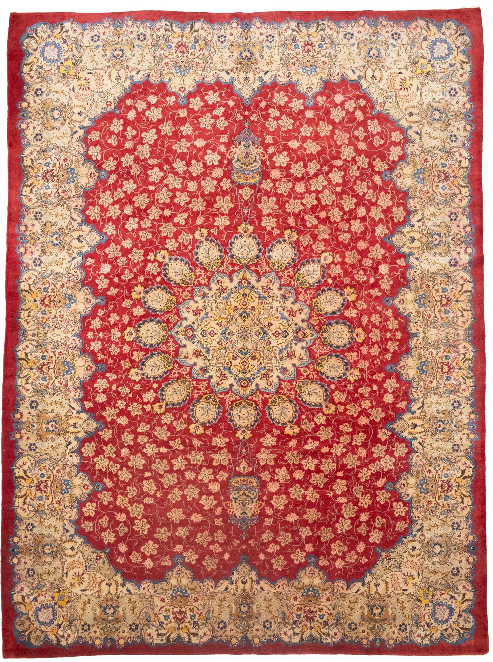 Semi Antique Red Traditional 10'6X14 Kashan Persian Rug (1 of 15)