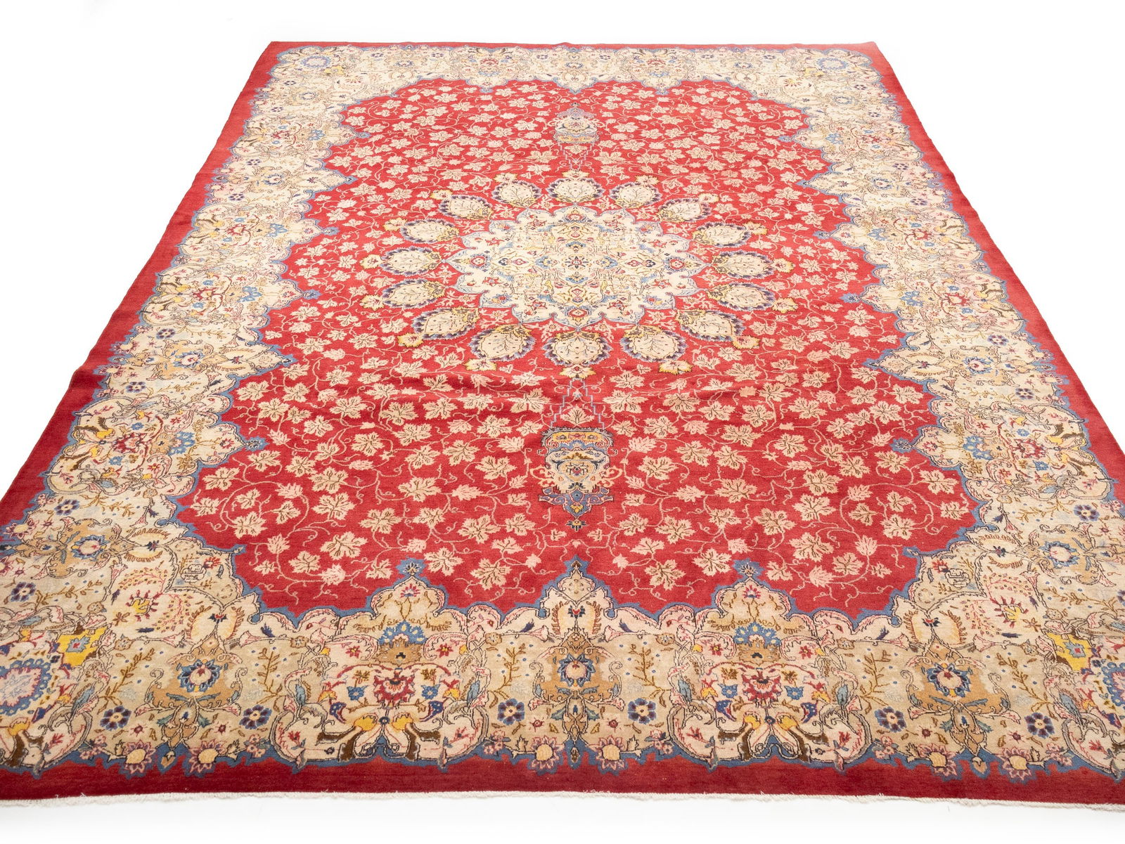 Semi Antique Red Traditional 10'6X14 Kashan Persian Rug - 2