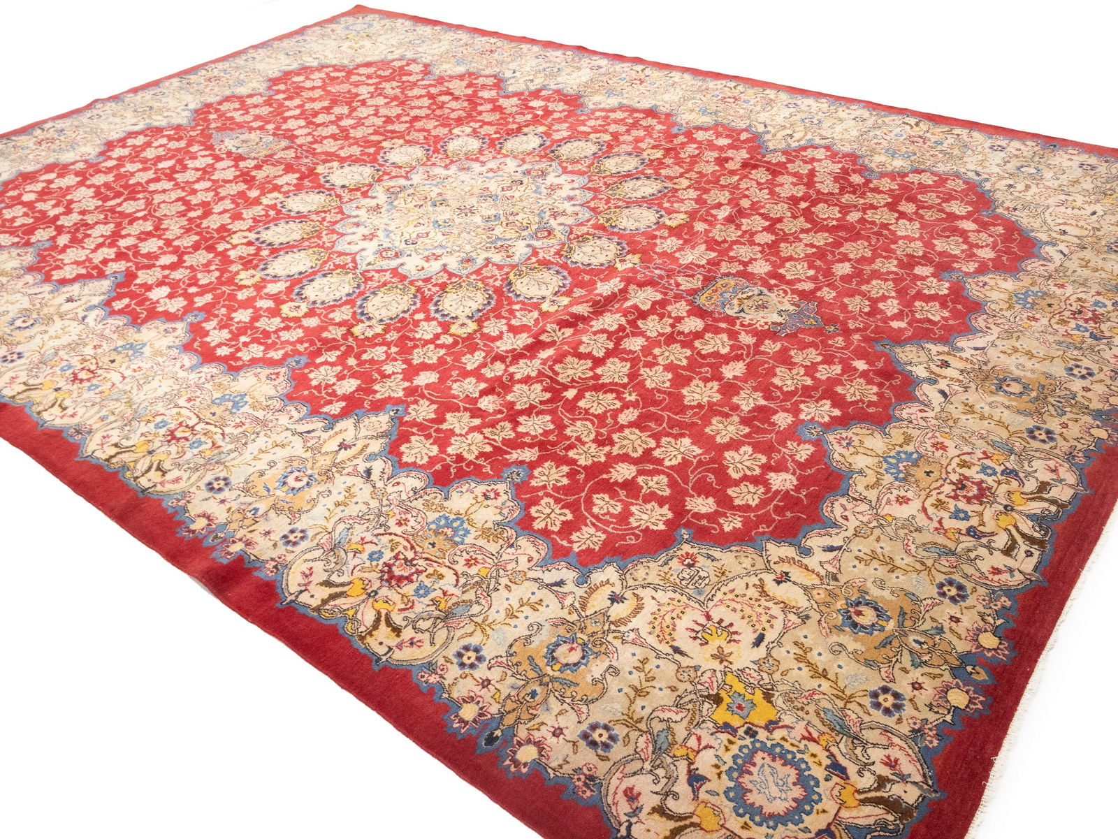 Semi Antique Red Traditional 10'6X14 Kashan Persian Rug - 3