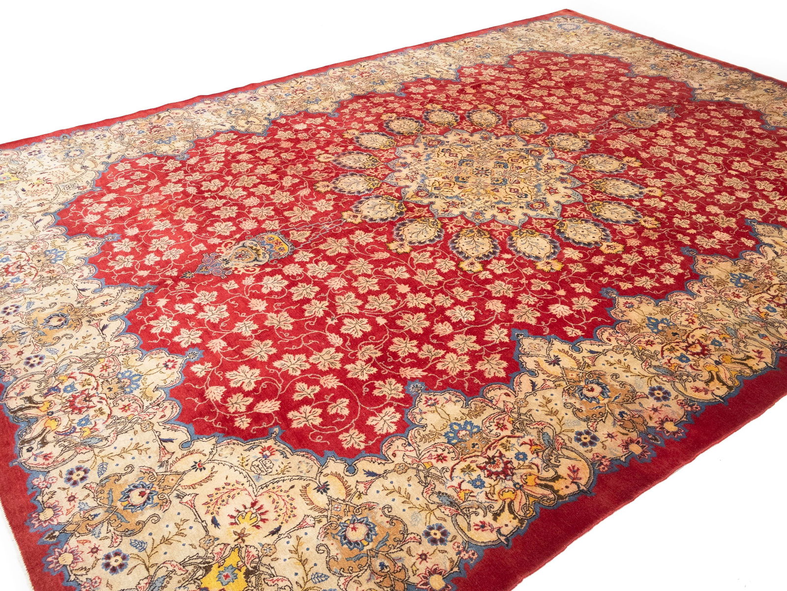 Semi Antique Red Traditional 10'6X14 Kashan Persian Rug - 4