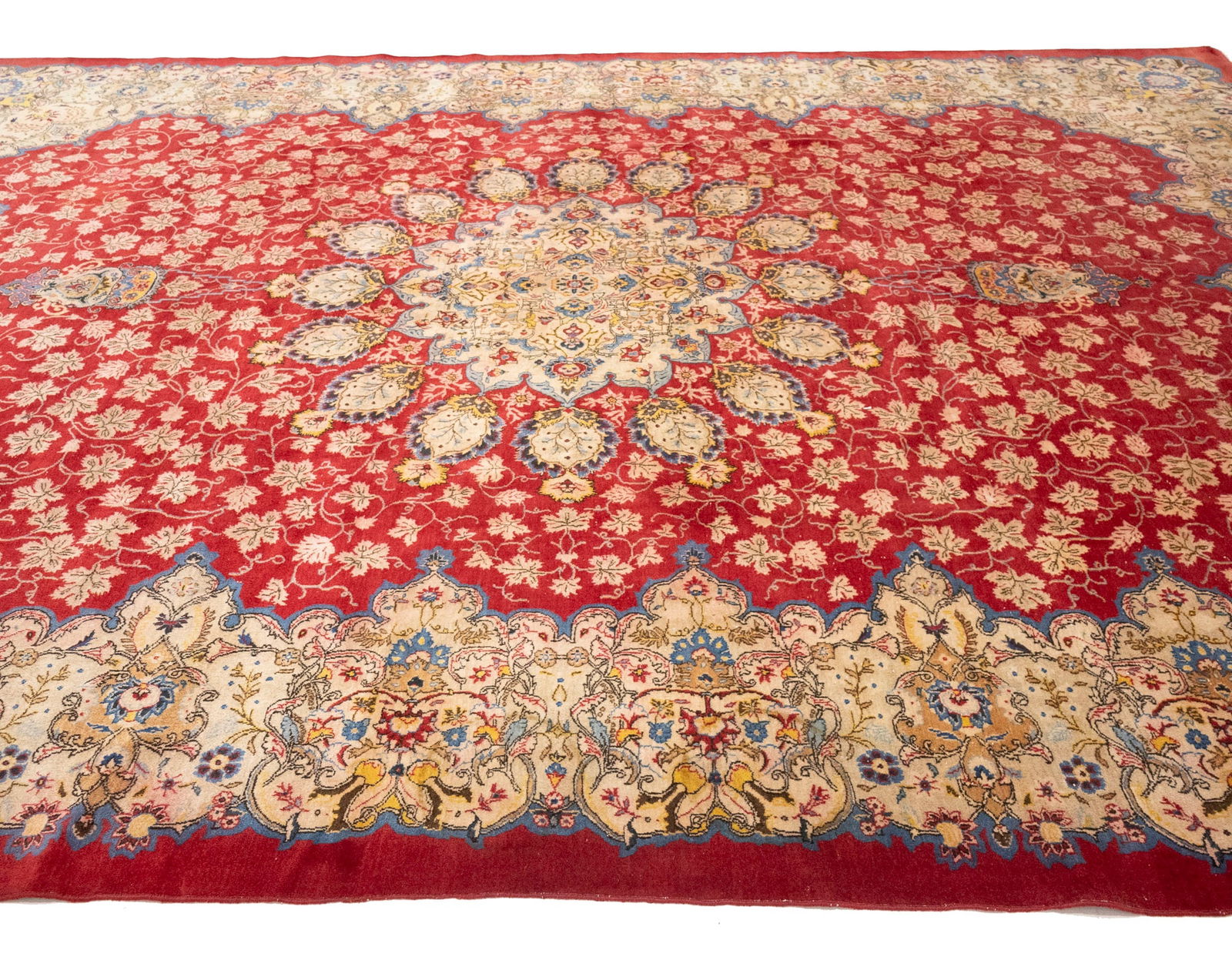 Semi Antique Red Traditional 10'6X14 Kashan Persian Rug - 6