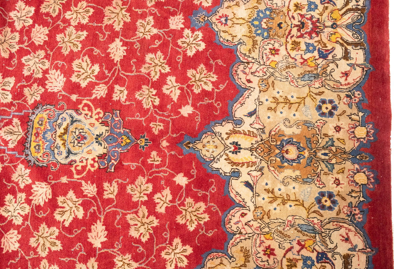 Semi Antique Red Traditional 10'6X14 Kashan Persian Rug - 9