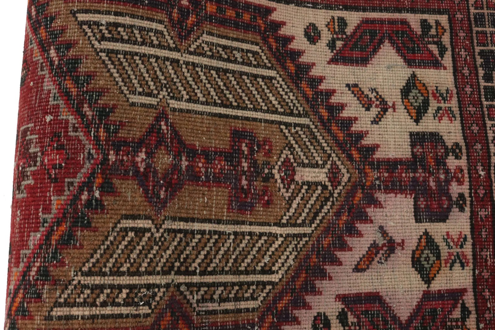 Vintage Red Tribal 2'4X4 Meshkin Persian Rug - 13