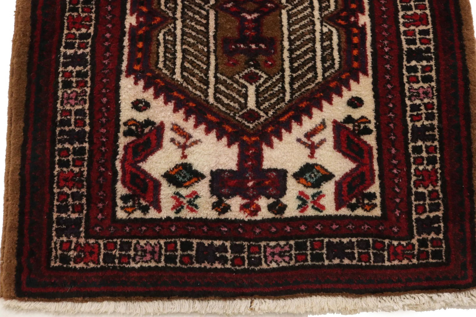 Vintage Red Tribal 2'4X4 Meshkin Persian Rug - 6