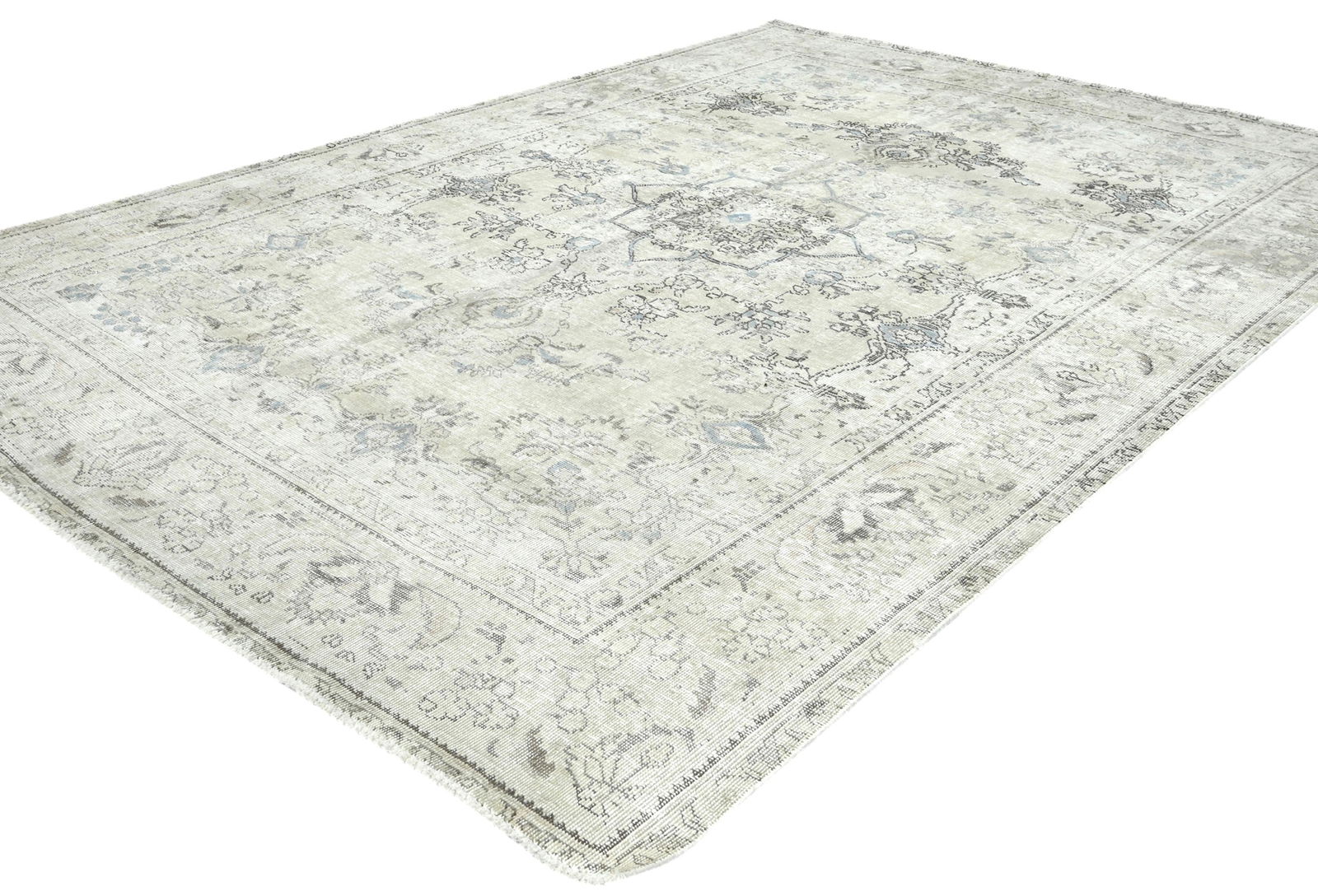 Antique Floral Traditional 6'8X9'3 Distressed Vintage Oriental Rug - 3