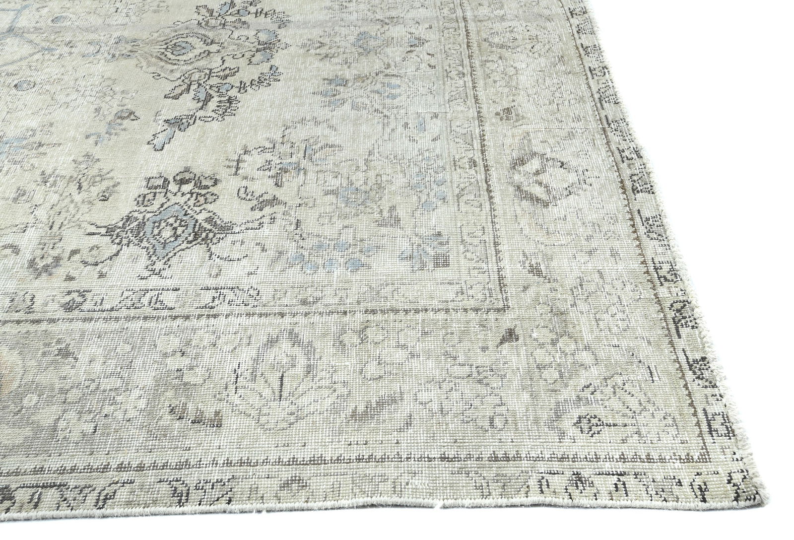 Antique Floral Traditional 6'8X9'3 Distressed Vintage Oriental Rug - 8