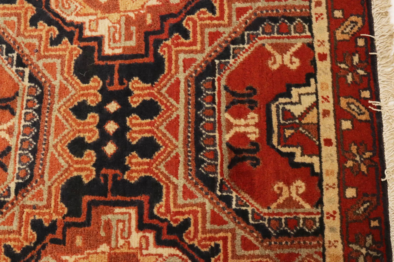 Vintage Tribal Orange 2'2X3'6 Karajeh Persian Rug - 7