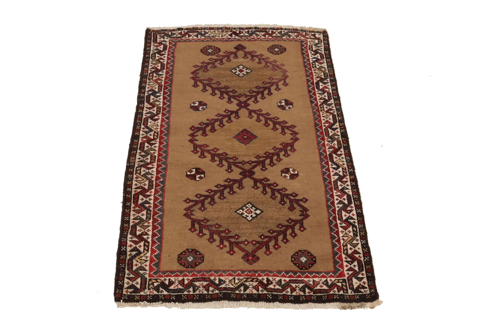 Vintage Khaki Tribal 2'4X3'8 Shiraz Persian Rug - 2