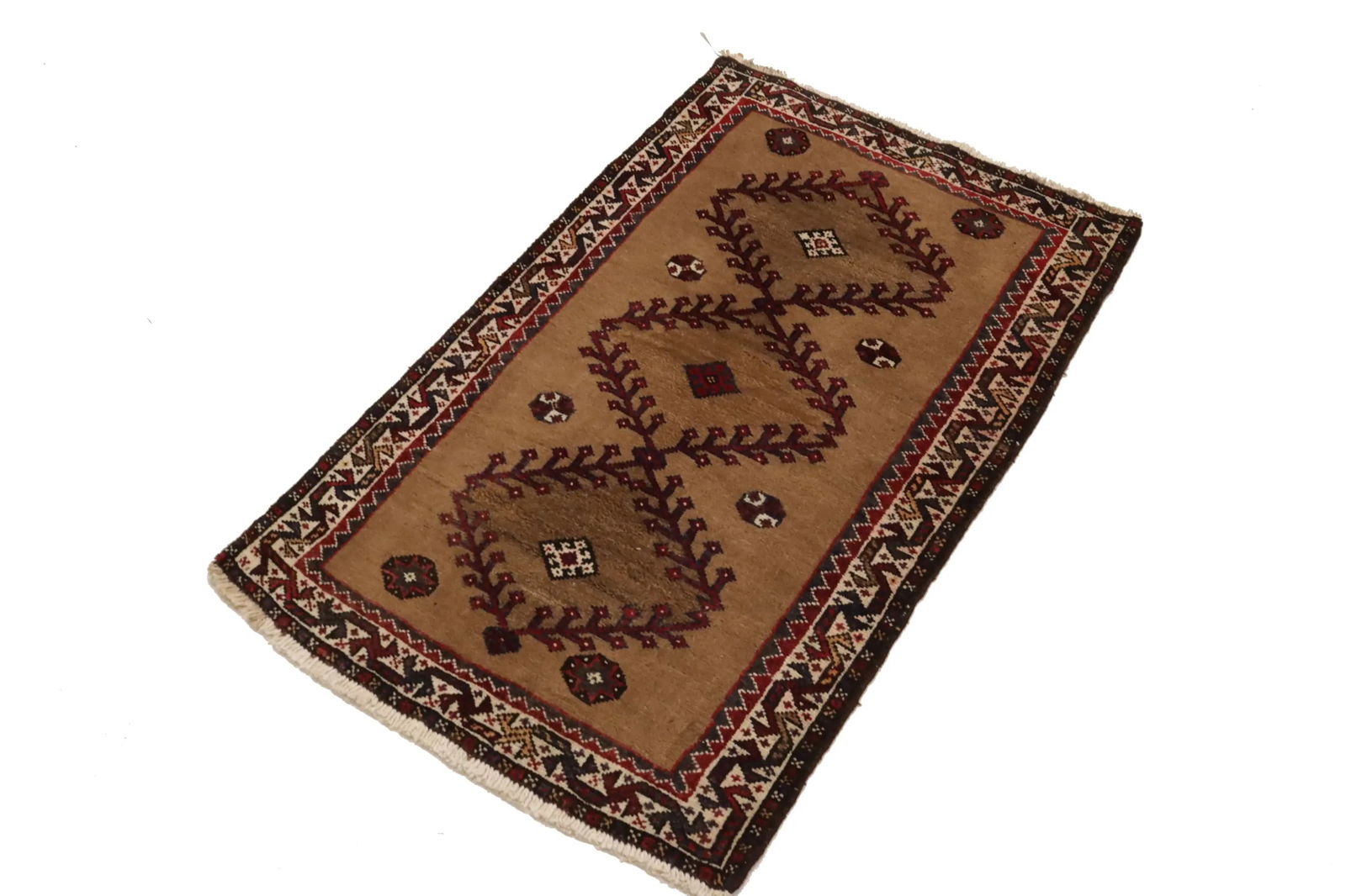 Vintage Khaki Tribal 2'4X3'8 Shiraz Persian Rug - 4