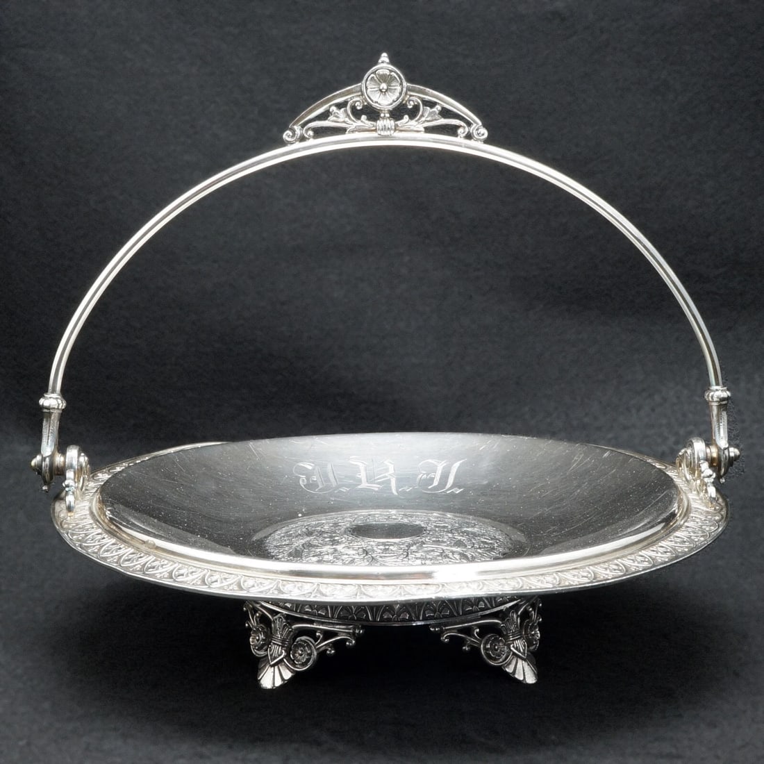 19th C James Tufts Silver Plate Cake Basket - 2