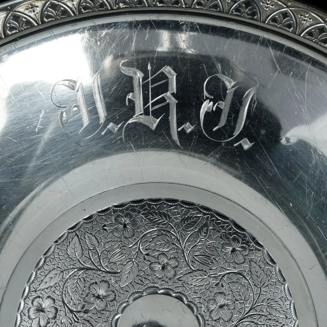 19th C James Tufts Silver Plate Cake Basket - 8