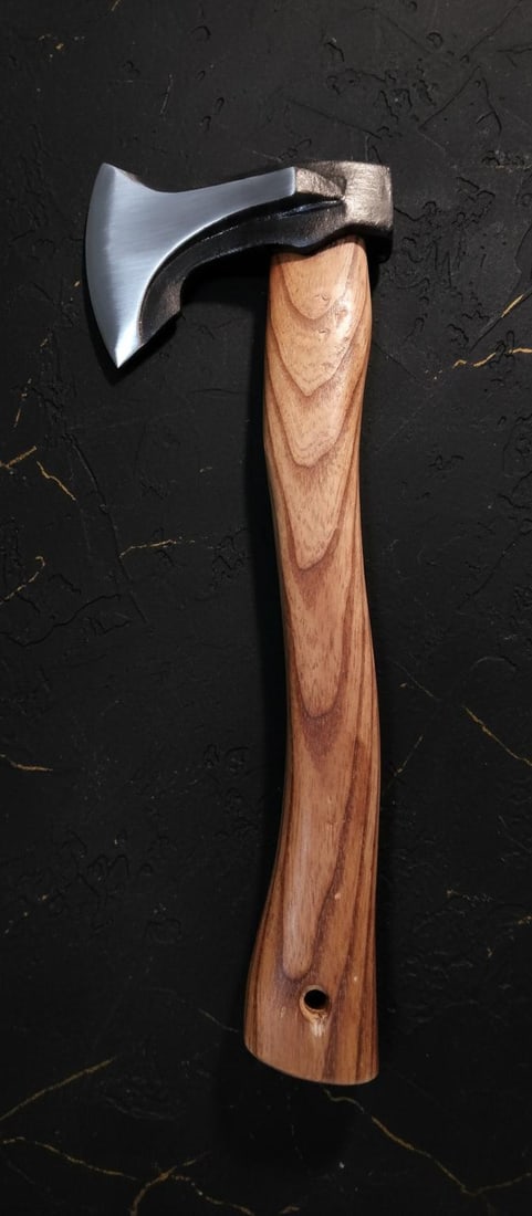 New 14 Inch Hand Axe with Carbon Steel Blade, Solid Hardwood Handle & Lanyard: Title:New 14 Inch Hand Axe with Carbon Steel Blade, Solid Hardwood Handle & LanyardDescription:This listing is for a brand new hand axe, ideal for a variety of tasks. The axe features a strong carbon