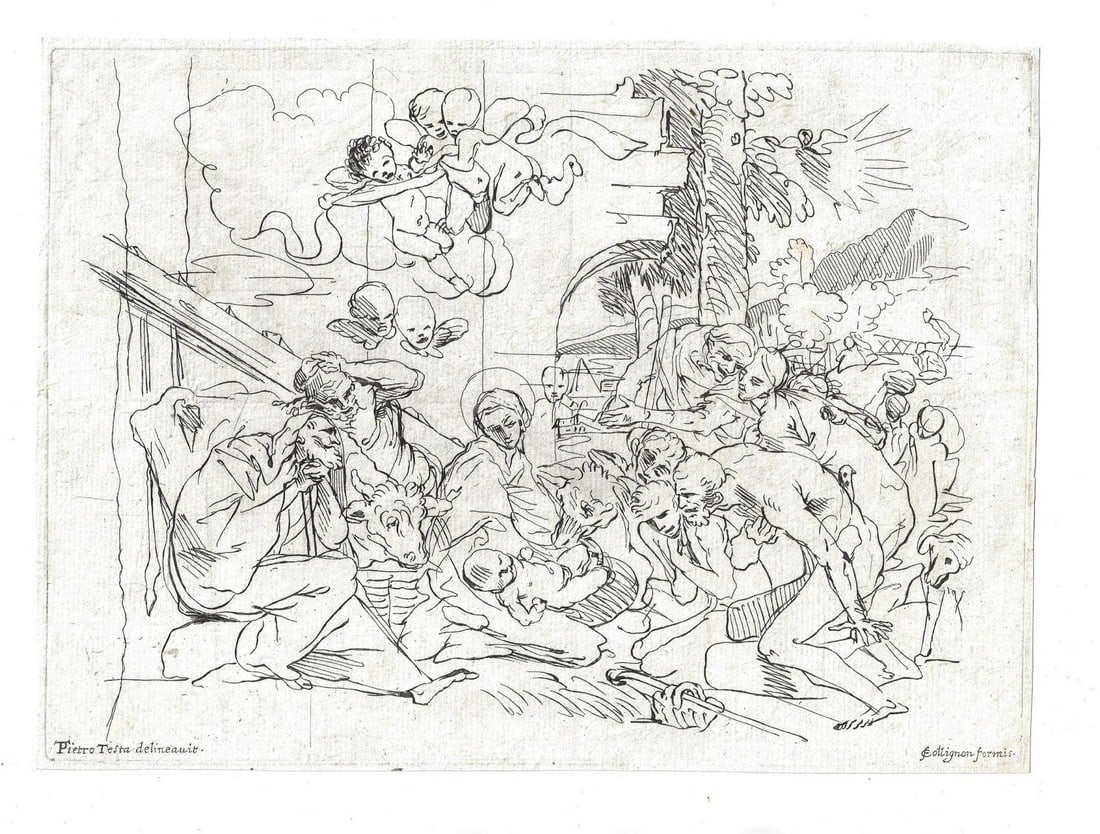 1650 Two Engravings Collignon after Pietro Testa: Title: 1650 Two Engravings Collignon after Pietro Testa Additional Info: Two engravings, one attributed to Francois Collignon (1609-1687) after Pietro Testa (1612-1650) and another similar: