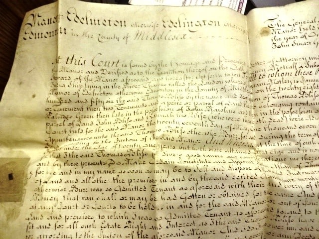 1767 Large London Vellum Manuscript Edmonton: Title: 1767 Large London Vellum Manuscript Edmonton Additional Info: Large manuscript manor document for the manor of Edmonton in the County of Middlesex in greater London pertaining to a Thomas