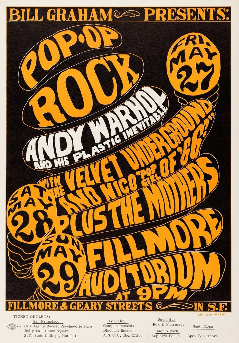 Andy Warhol Plastic Inevitable Print: Title: Andy Warhol Plastic Inevitable Print Description: Andy Warhol Plastic Inevitable Print mounted to board measuring at 14x20" Dimensions: 14x20" Reserve: $60.00 Shipping: Domestic: Flat-rate of $