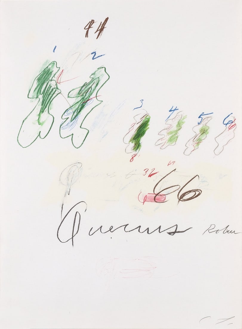 CY Twombly Untitled Print: Title: CY Twombly Untitled Print Description: CY Twombly Untitled Print measuring at 22.5x30 inches Dimensions: 22.5x30" Reserve: $60.00 Shipping:Domestic: Flat-rate of $35.00 to anywhere within