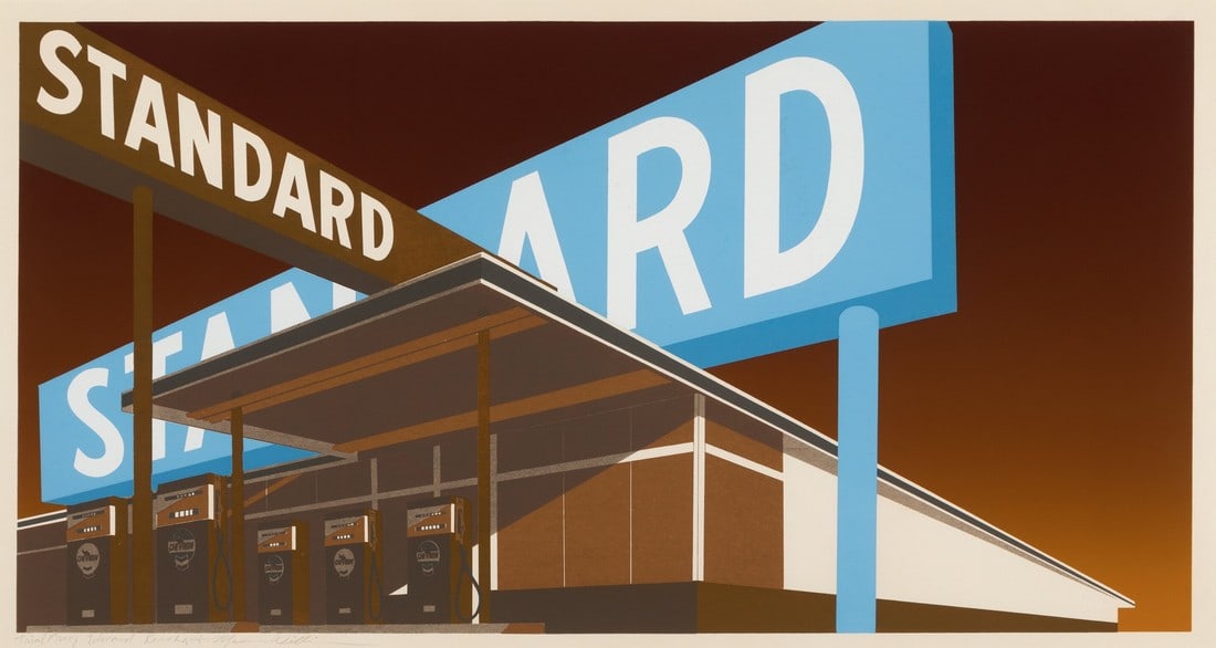 Ed Ruscha Double Standard Print: Title: Ed Ruscha Double Standard Print Description: Ed Ruscha Double Standard Print measuring at 25.75x40 inches Dimensions: 25.75x40" Reserve: $60.00 Shipping:Domestic: Flat-rate of $35.00 to