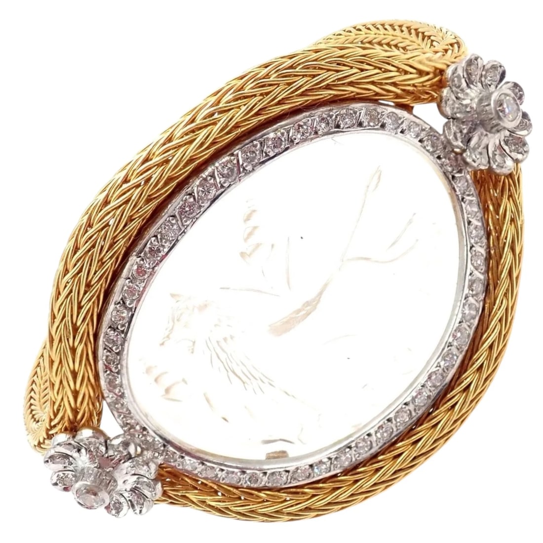 Authentic! Ilias Lalaounis 18k Yellow Gold Diamond Rock Crystal Bangle Bracelet: Authentic! Ilias Lalaounis 18k Yellow Gold Diamond Rock Crystal Bangle Bracelet About This Piece: This Ilias Lalaounis bangle bracelet is masterfully crafted in 18k yellow gold, featuring radiant diam