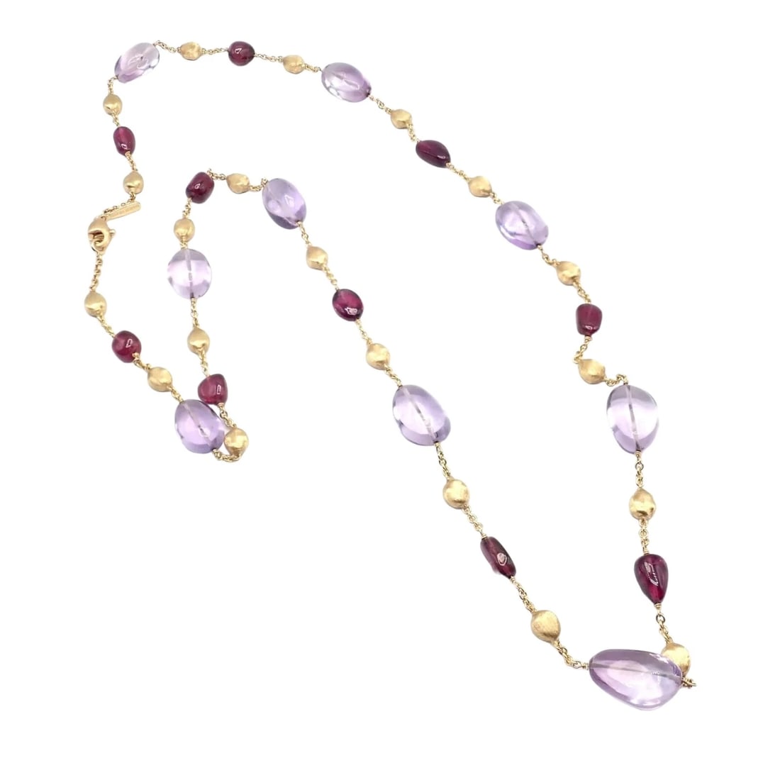 Authentic! Marco Bicego 18k Yellow Gold Amethyst Rhodolite Garnet 31" Necklace (1 of 10)