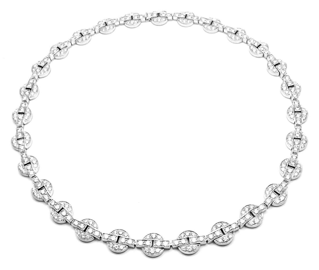 Rare! Authentic Cartier Orissa 18k White Gold Diamond Necklace Certificate Box: Rare! Authentic Cartier Orissa 18k White Gold Diamond Necklace Certificate Box About This Piece: This necklace comes with an original Cartier box and Cartier service paper from NYC store. The Estimate