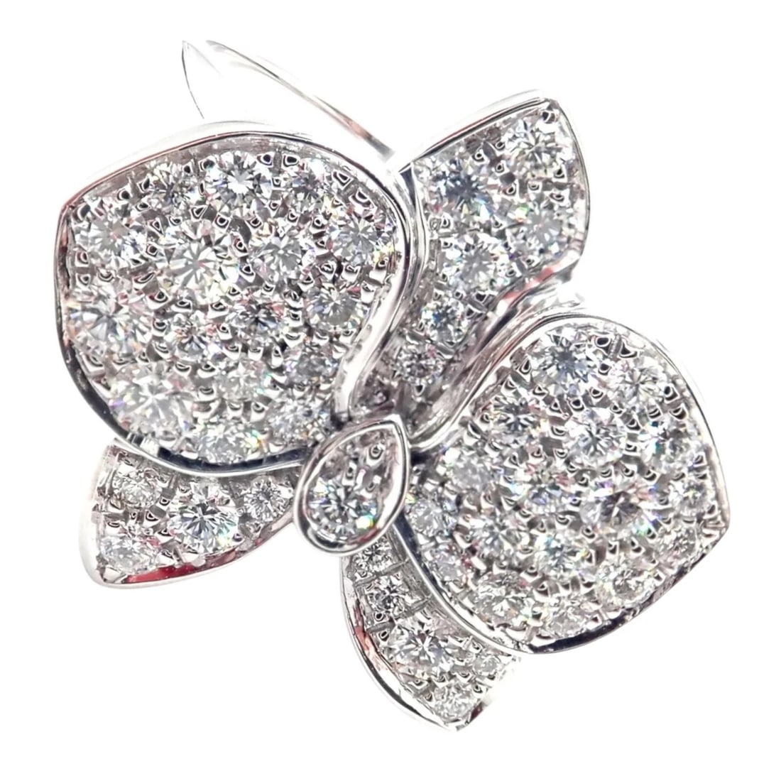 Authentic! Cartier Caresse D'orchidées Orchid Flower 18k White Gold Diamond Ring: Authentic! Cartier Caresse D'orchidées Orchid Flower 18k White Gold Diamond Ring About This Piece: About Cartier: The company has a long and distinguished history of serving royalty, as well as s