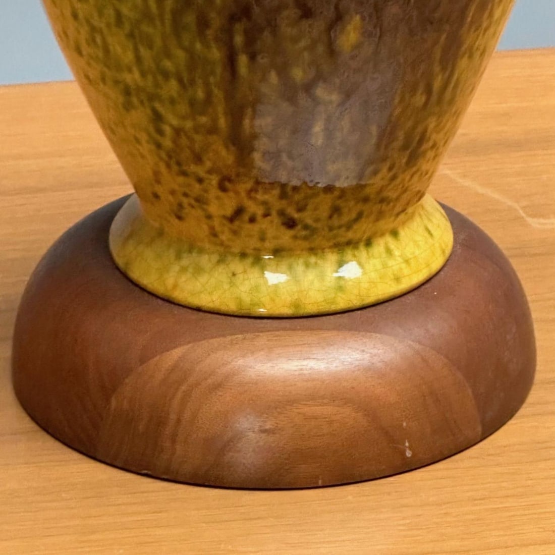 American Mid-Century Modern, Large Table Lamps, Glazed Ceramic, Yellow, Fabric - 8