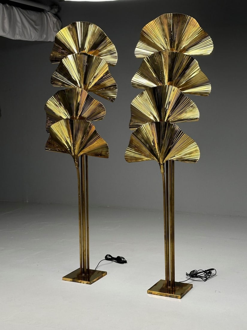Carlo Giorgi, Bottega Gadda, Italian Mid-Century Modern, Ginko Leaf Floor Lamps - 11