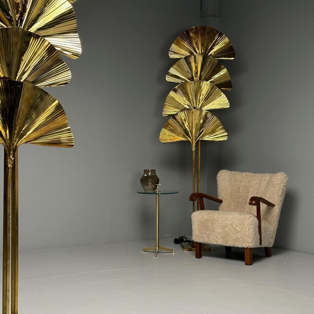Carlo Giorgi, Bottega Gadda, Italian Mid-Century Modern, Ginko Leaf Floor Lamps - 3