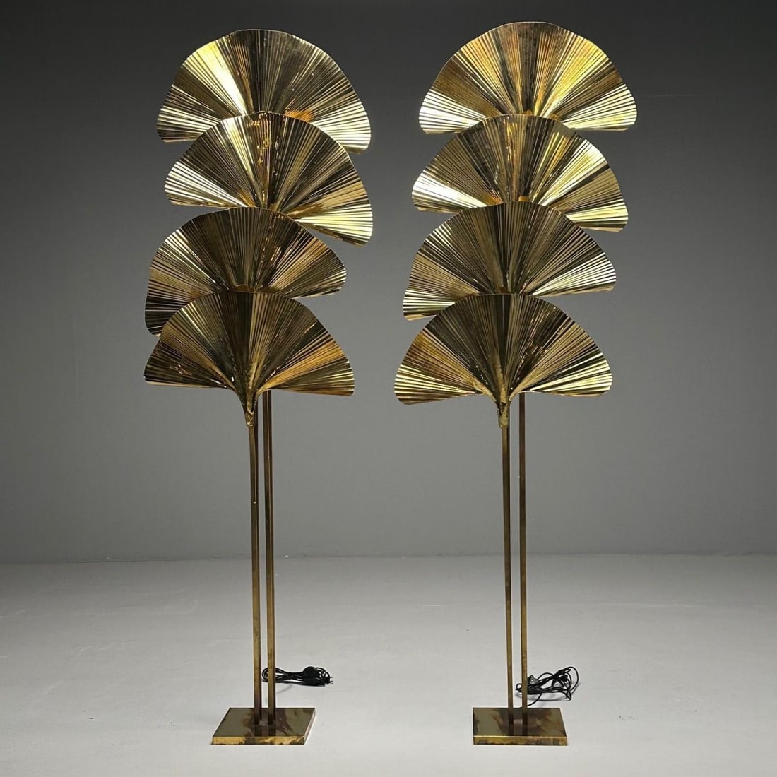 Carlo Giorgi, Bottega Gadda, Italian Mid-Century Modern, Ginko Leaf Floor Lamps - 4