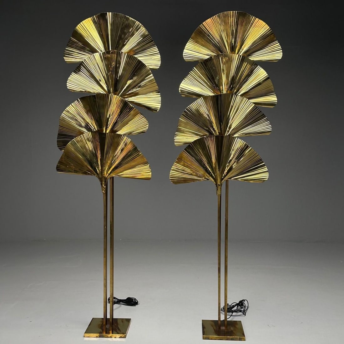 Carlo Giorgi, Bottega Gadda, Italian Mid-Century Modern, Ginko Leaf Floor Lamps - 6