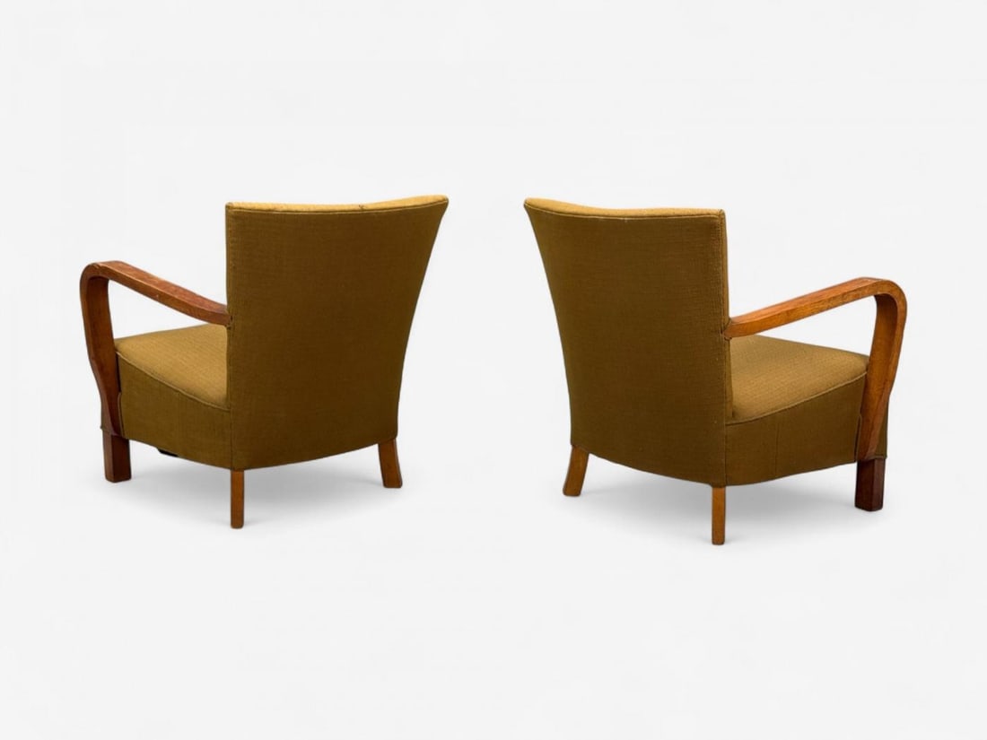 Danish Modern, Bentwood, Fabric, Lounge Chairs, Denmark, 1930s - 11