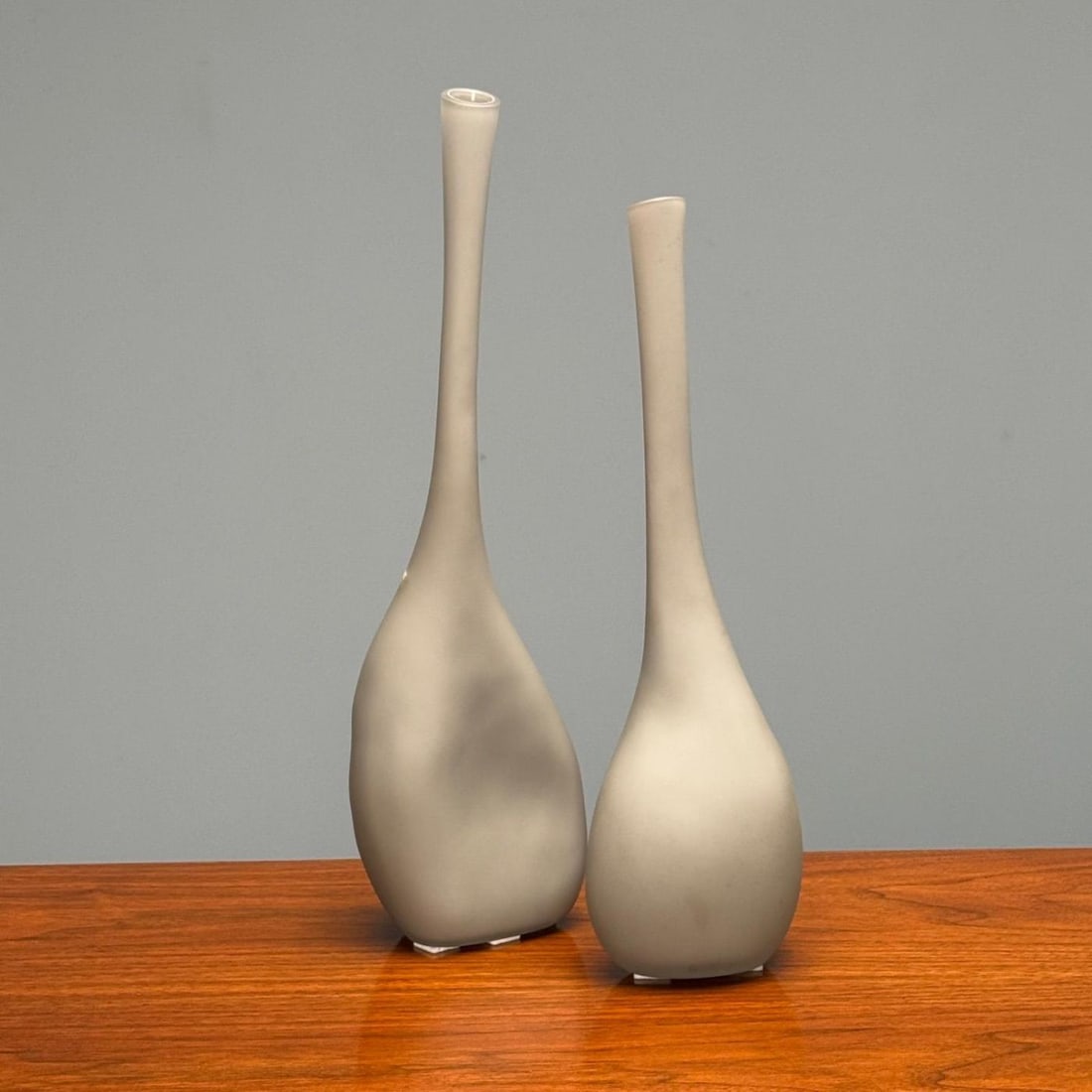 Alfredo Barbini, Italian Mid-Century Modern, Vases, Grey Glass, Italy, 1970s - 6