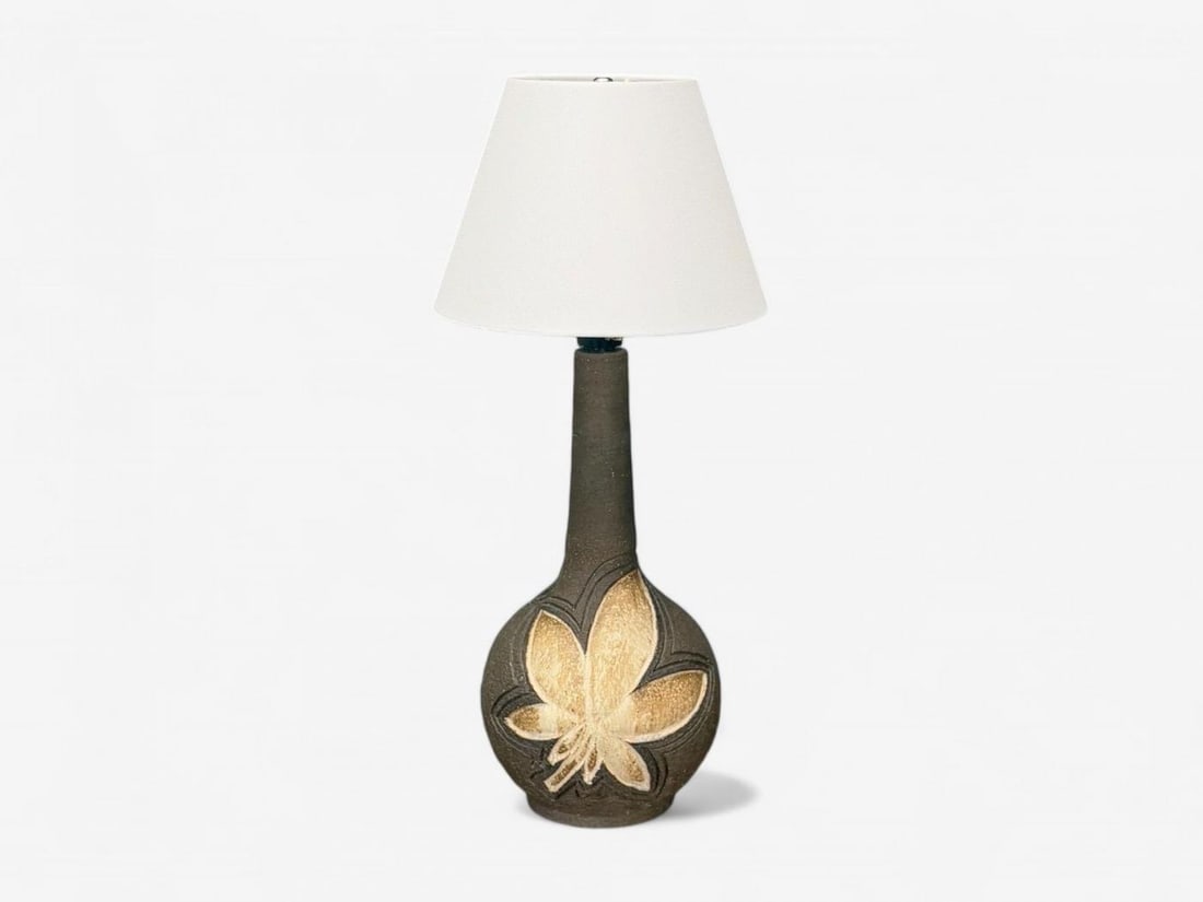 Løvemose Keramik, Brown Stoneware, Table Lamp, Denmark, 1960s - 3